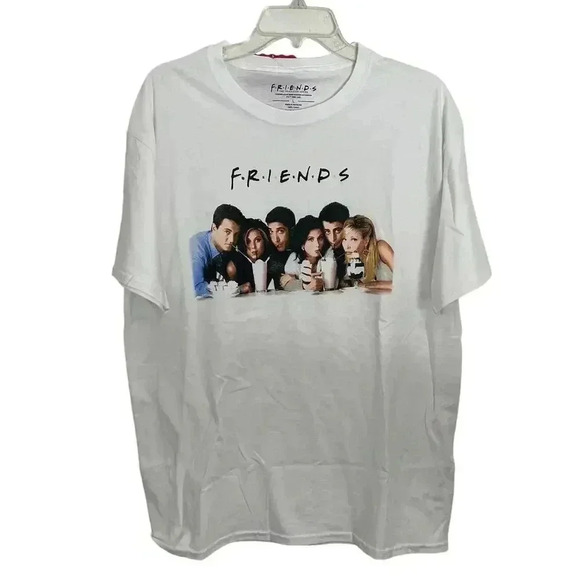 NWT Hot topic FRIENDS t-shirt adult L white short sleeve tee with tags - Picture 1 of 5